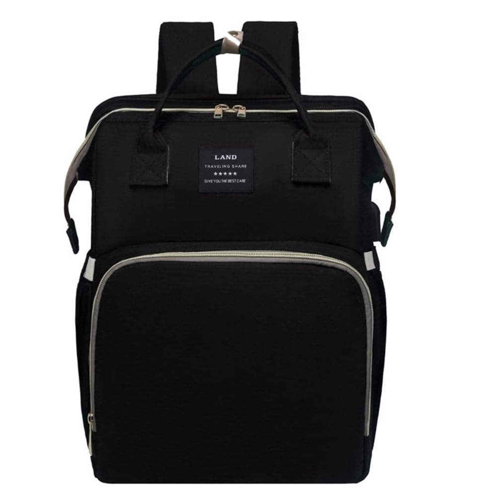 All-in-One Baby Gear Backpack with Sunshade & Net - Black